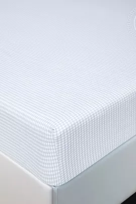 Простыня на резинке "Клетка (серый)" 256 200х200х20 256