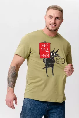 8553 футболка мужская олива последний размер