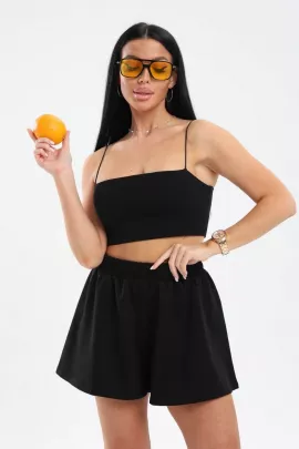 Шорты-юбка 13 черный последний размер