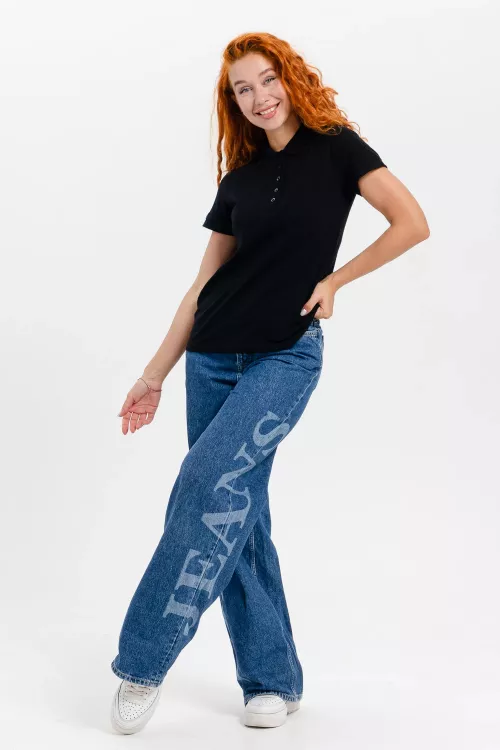 14402 футболка поло женская черная последний размер