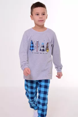 Пижама подростковая 11-060 (бирюза) Елки
