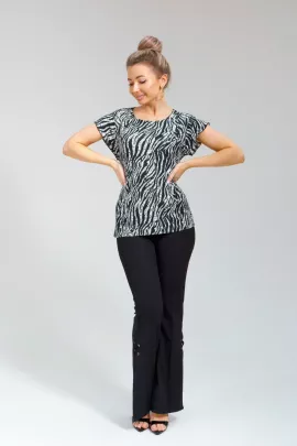 БЖ-08 НСД Блузка женская ( жатка набивка) Чёрный